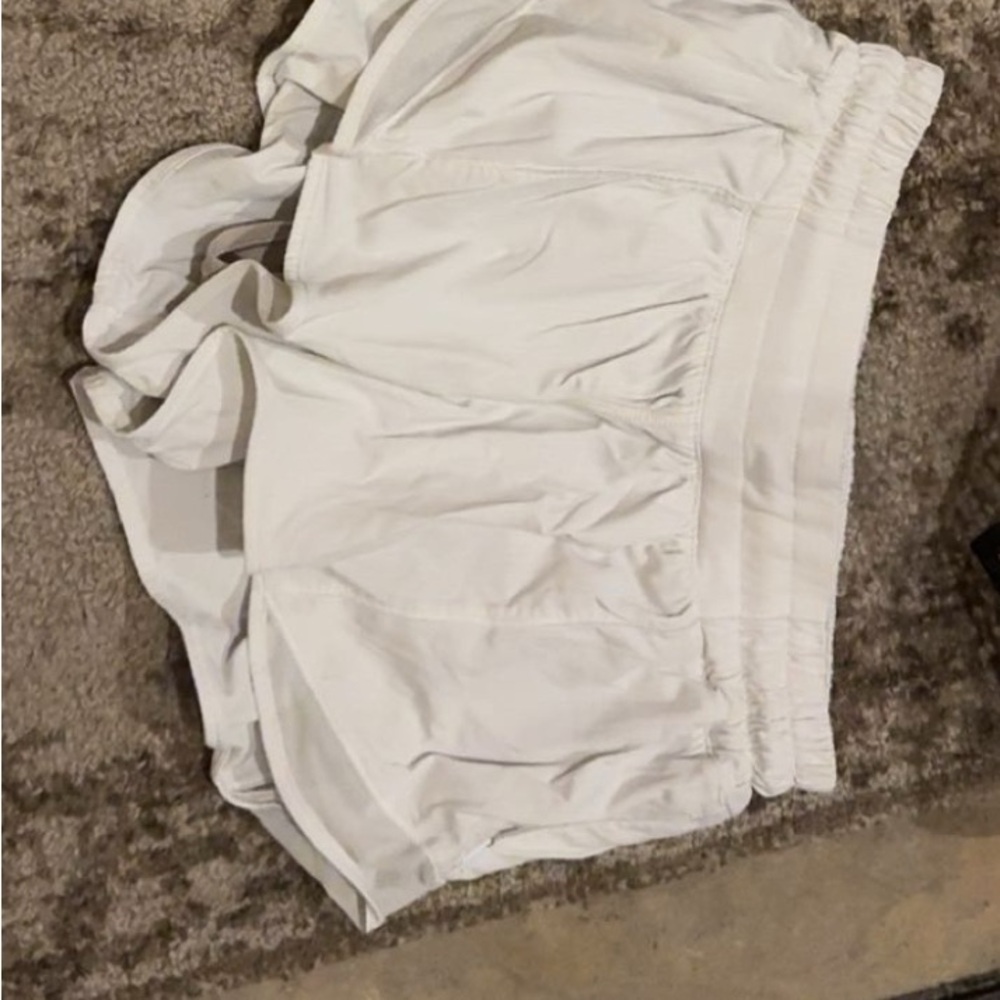 White Lululemon shorty Hot shorts